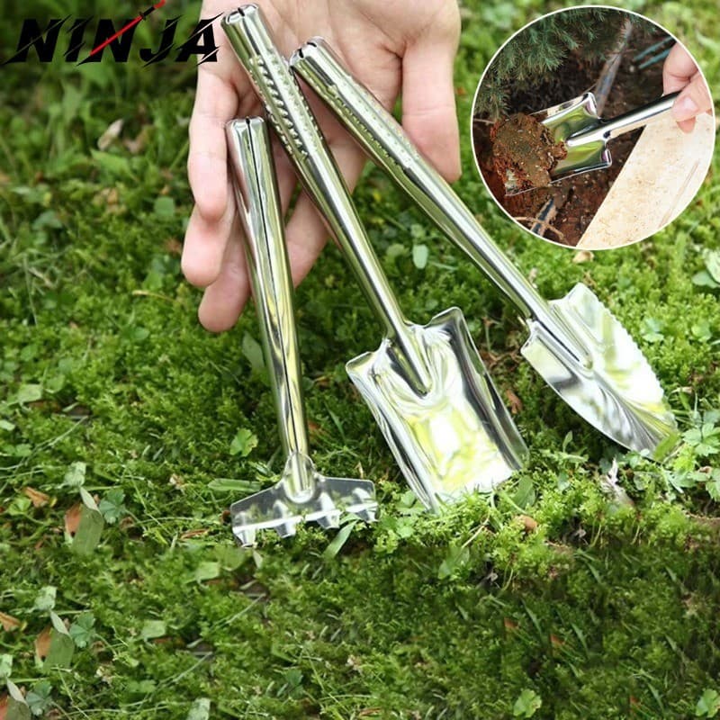Mini Pá De Jardim De Aço Inoxidável-Afrouxamento De Solo Para Plantio De Pequenas Pás , Ancinho ,-Kit De Ferramentas Vas