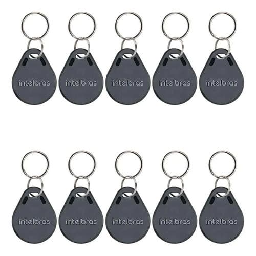 kit 10 Chaveiro Proximidade Condominio rfid 125khz Tag Intelbras controle de acesso preto **CONFIRMAR COMPATIBILIDADE**