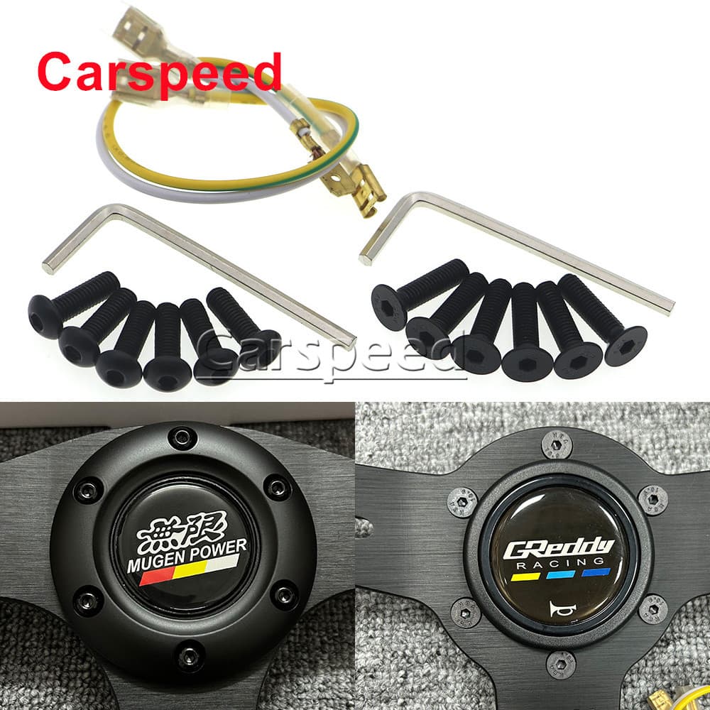 6 Peças De Parafusos De Volante Pretos Cabem Em Muitas Obras Modificadas Bell Boss Kit Acessórios De Cabeça Plana/Redond