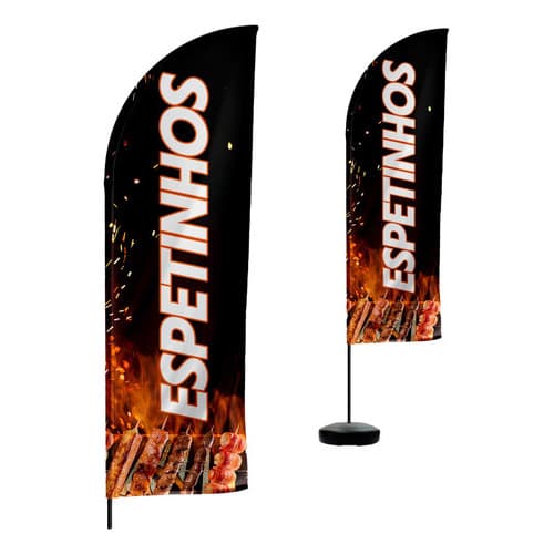 Wind Banner Espetinhos 2 Metros Dupla Face Apenas Tecido