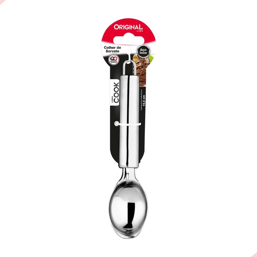 Colher Concha de Sorvete Bola Inox 19,5cm Original Line