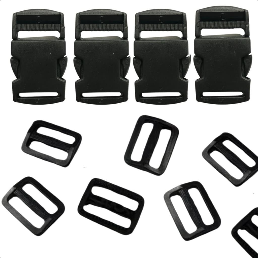 Kit 30 Fechos Engate Rápido 30mm Com 30 Reguladores Plástico