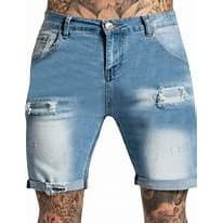 Bermuda Jeans Rasgada Masculino Clara Slim Premium Com Lycra Promoção envio imediato