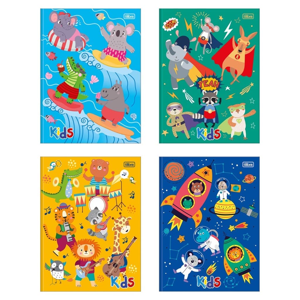 Caderno Brochura Grande Sapeca Kids Masculino 96 Folhas Tilibra