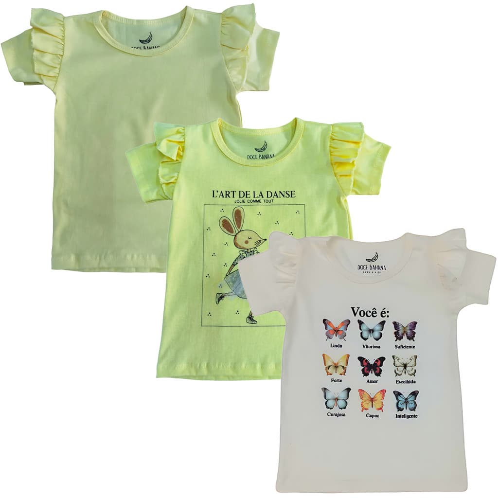 Blusinha Menina com Babadinho Tamanhos Infantil e Bebê