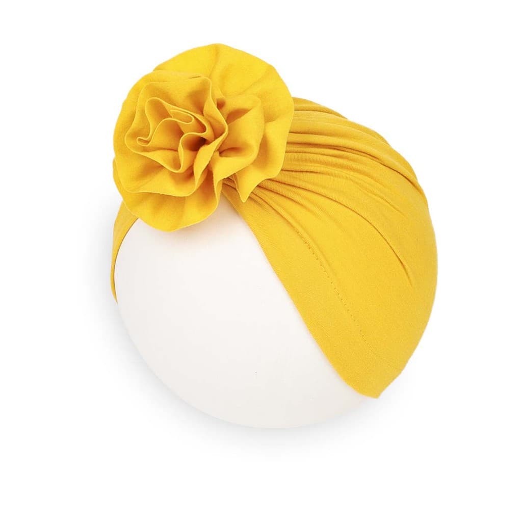 Turbante de Bebe Recém Nascido Faixa de Menina Amarelo