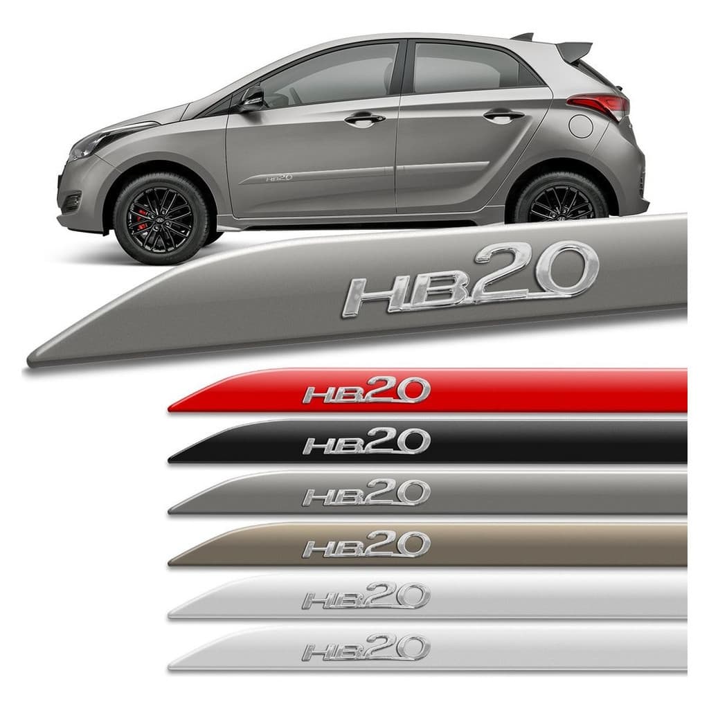 Friso Lateral Hb20 Prata Metal Alto Relevo Cromado 2019