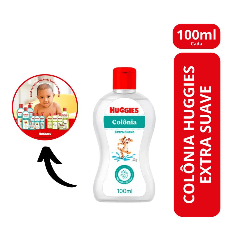 Colônia Infantil Huggies Extra Suave 100ml