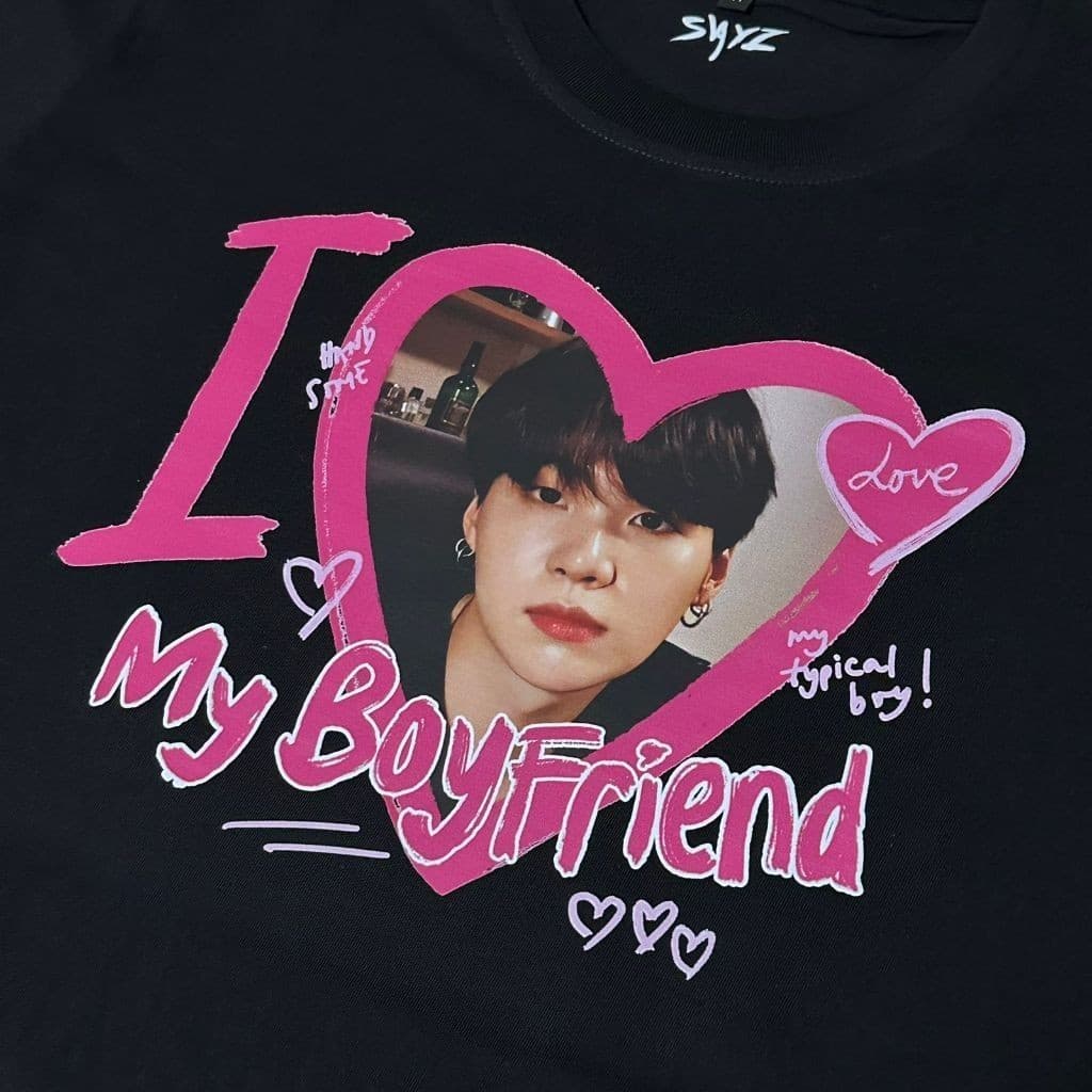 Camiseta Kaos Bts'I love my boyfriend Serie-allmember-jimin jungkook taehyung Sogan suga rapmon jhope