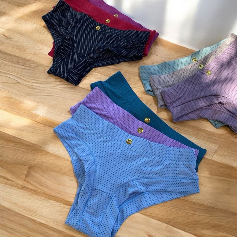 kit 04 calcinhas poliamida estilo poá conforto e qualidade adulto