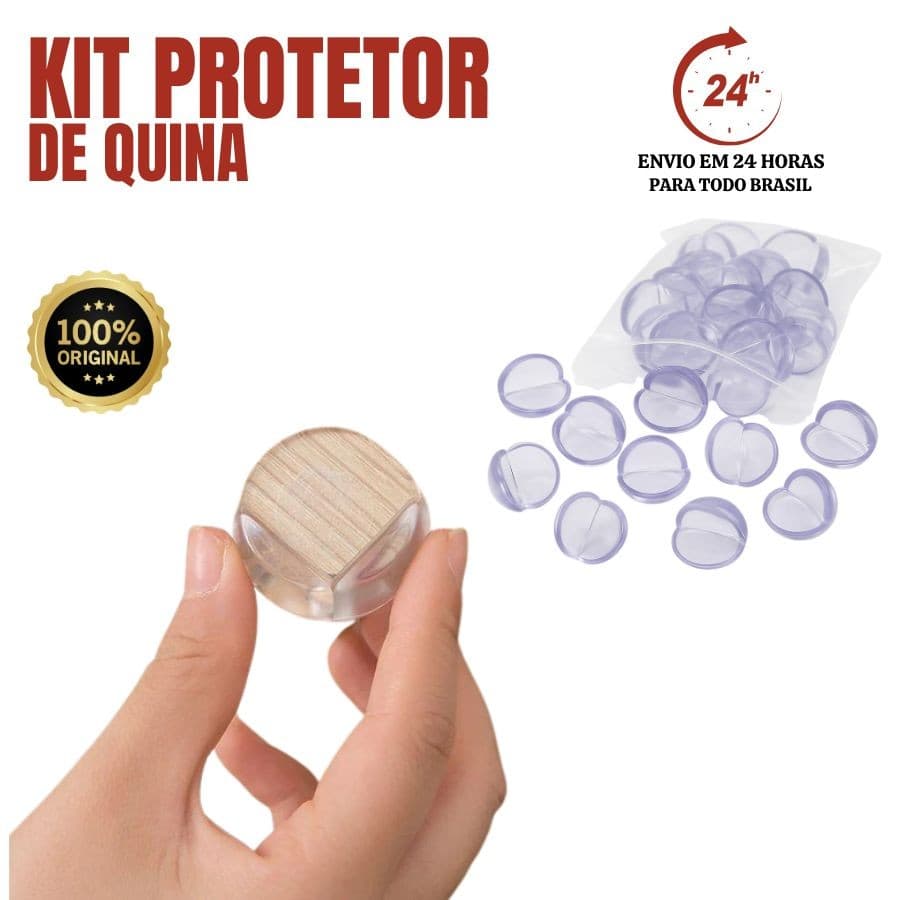 kit Protetores De Quina Silicone Redondo Para Crianças E Bebes Proteção Promoção