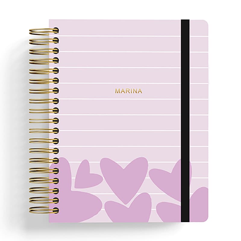 CADERNO SMART PERSONALIZADO COM SEU NOME NA CAPA EM HOTSTAMP | LUV | TAMANHO A5 | FOLHAS REPOSICIONÁVEIS