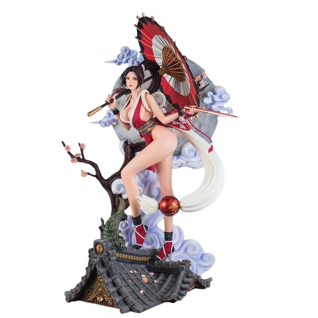Diorama Mai Shiranui KOF 35cm - Coleção Exclusiva Pintado à Mão com Tinta Automotiva