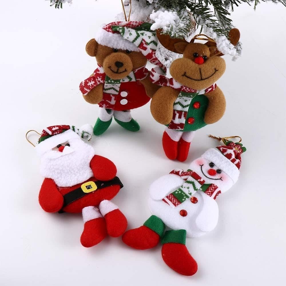 Conjunto de 3 pingentes de Natal: Papai Noel, alce e urso  para decorar sua árvore com encanto!