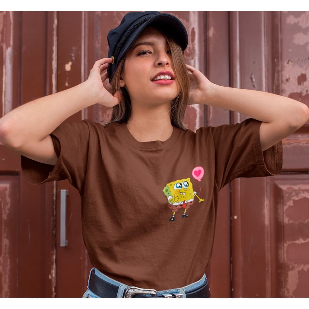 Camiseta Feminina Bob Esponja 100% Algodão Streetwear Geek Blusa Unissex de Qualidade Envio Rápido Garanta Já a Sua