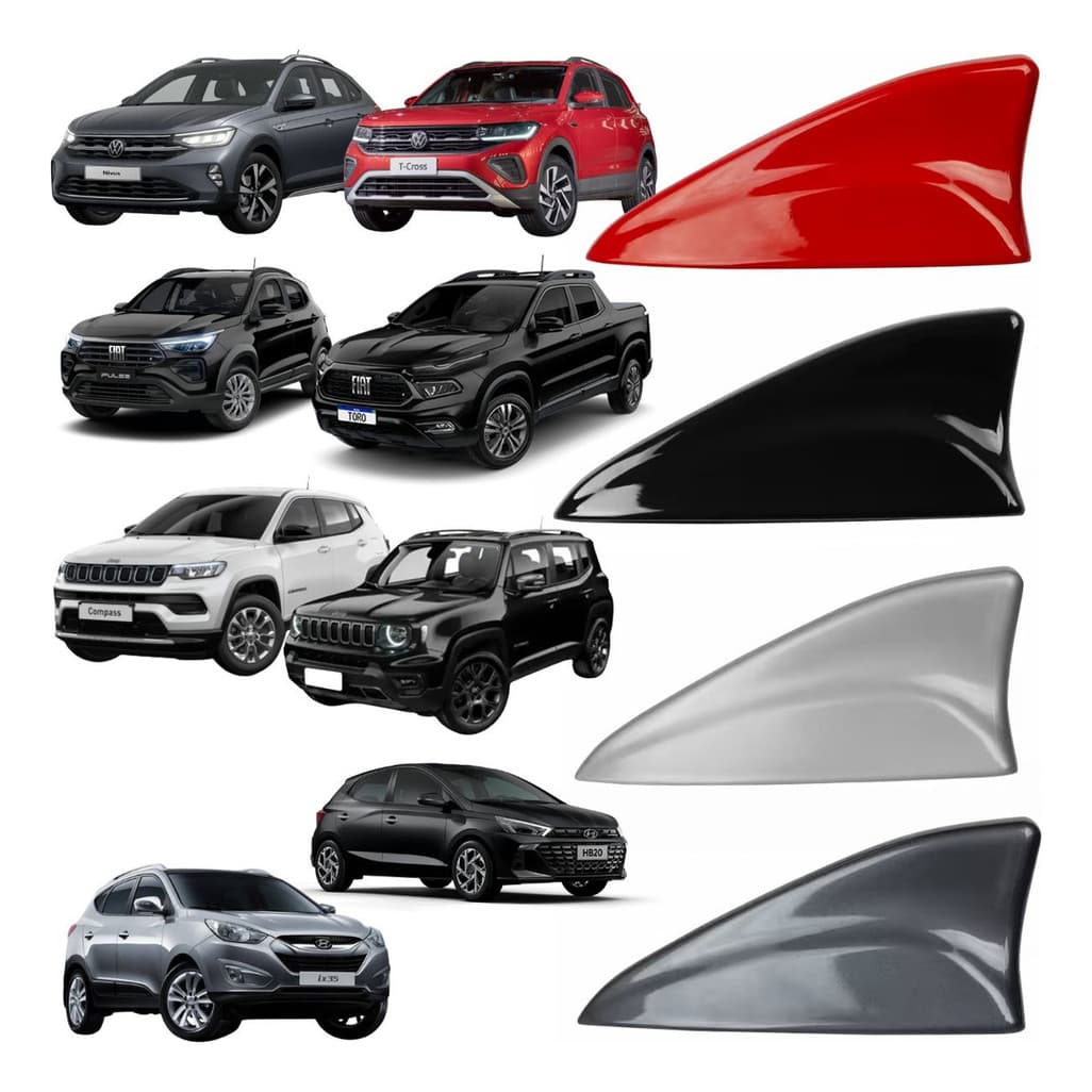 Antena Big Grande Tubarao Shark Universal Externa Carro FM/AM