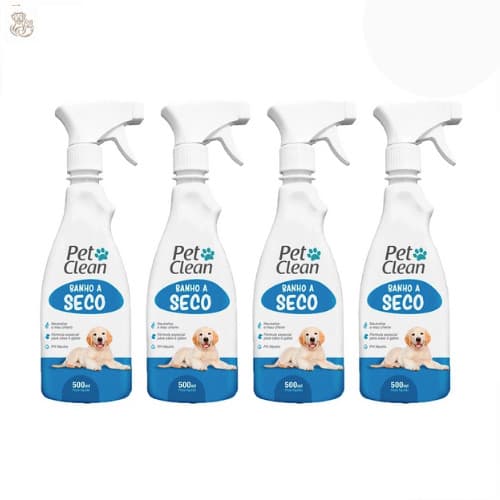 Banho a Seco Spray Sem Enxágue para Cachorro e Gato Pet Clean - 500 ml