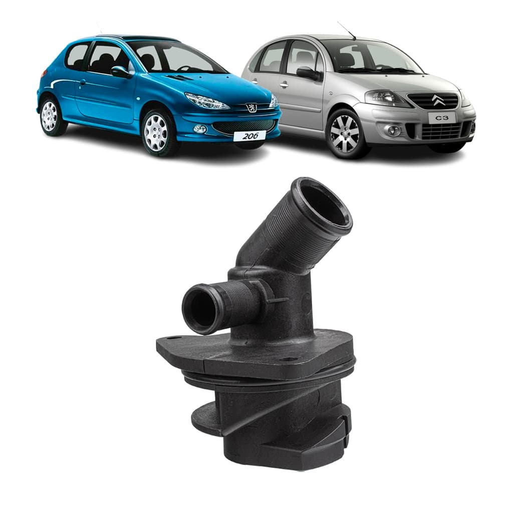 FLANGE FLUXO DE ÁGUA CITROËN C3 1.4 8V (TU3JP) - 2003 ACIMA PEUGEOT 206 1.4 8V (TU3JP) - 2003 ACIMA