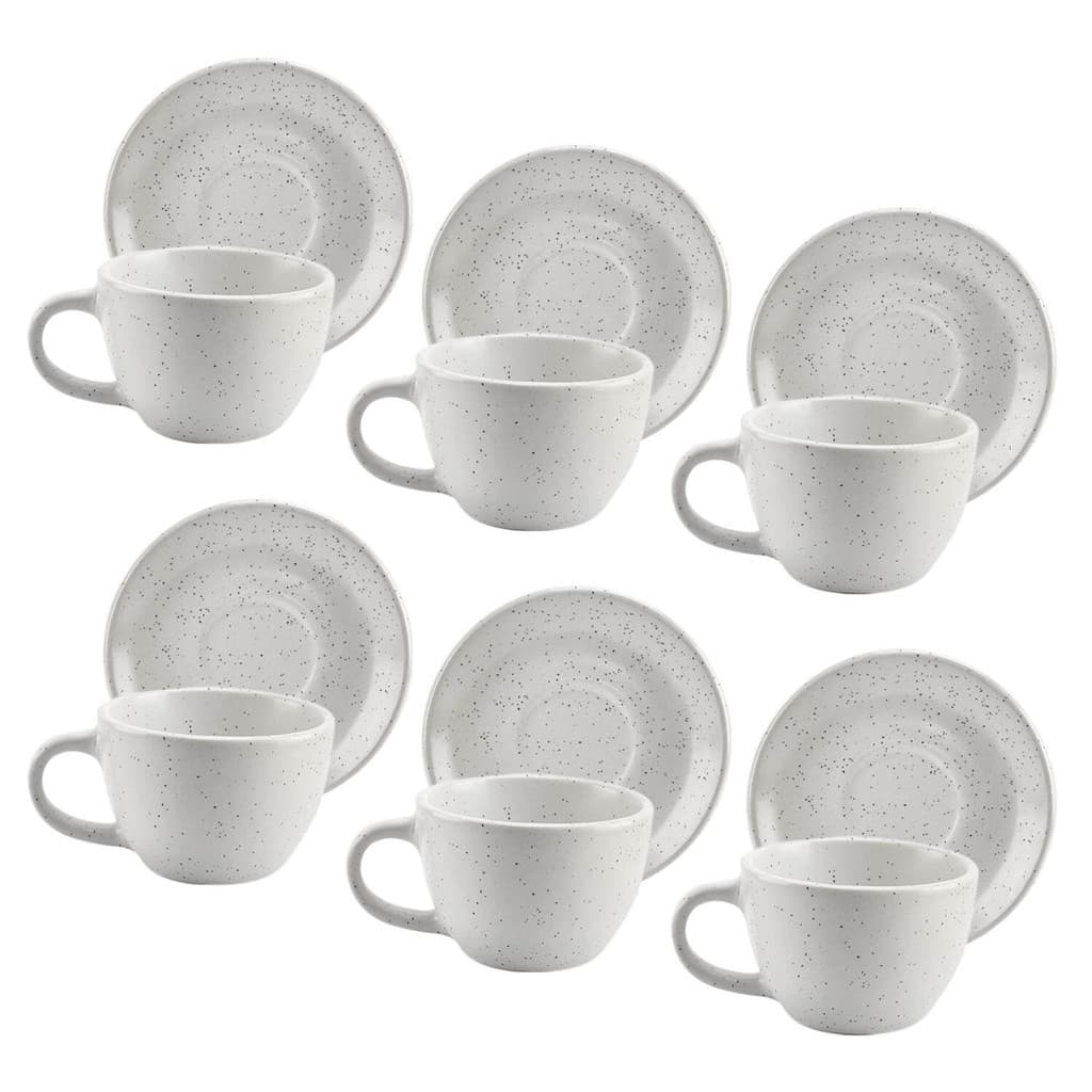 Conjunto de xícaras com pires para café 12 peças branco 85ml