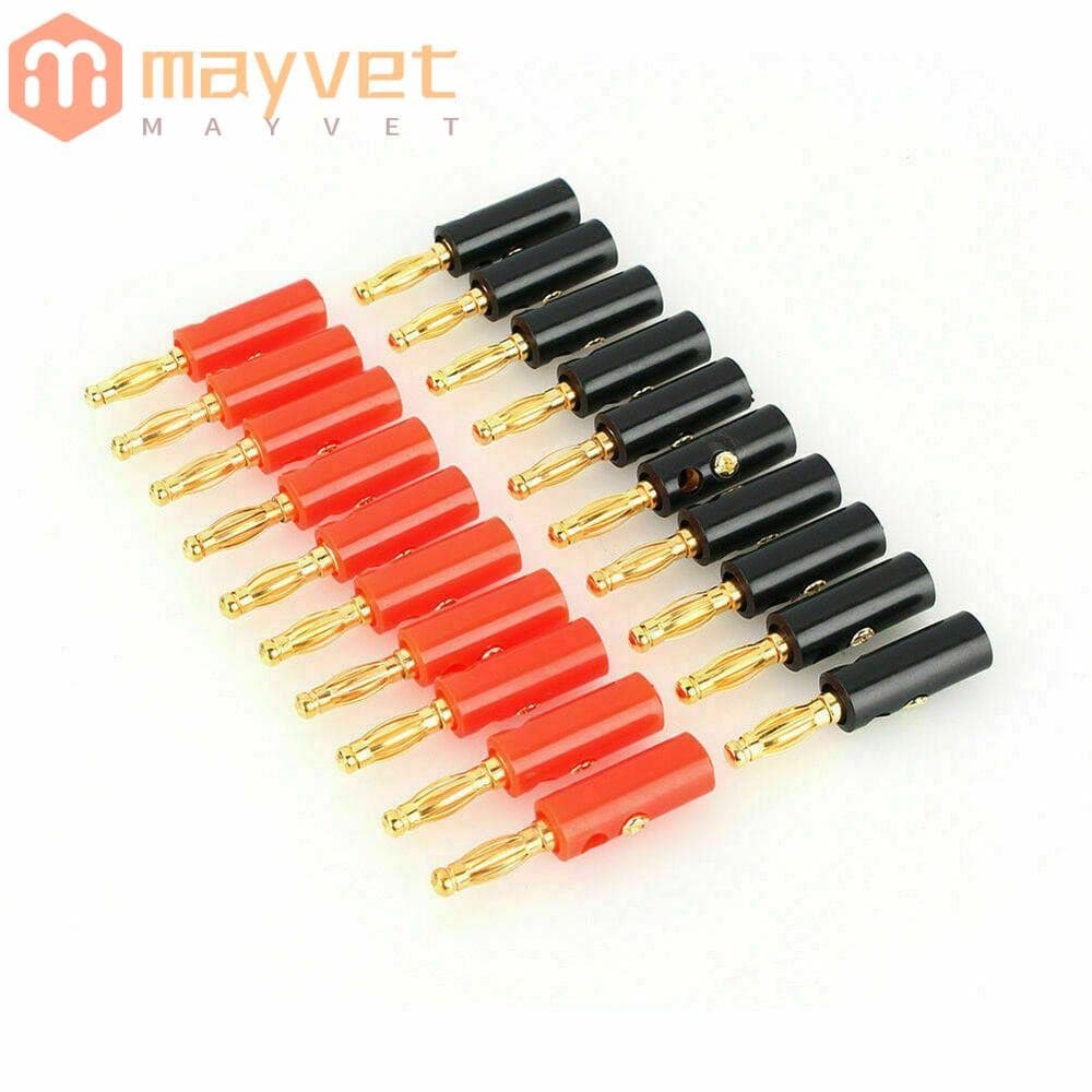 MAYVET Banana Plugs Adaptador Alto-Falantes Banhados A Ouro Acessórios Jack De Áudio