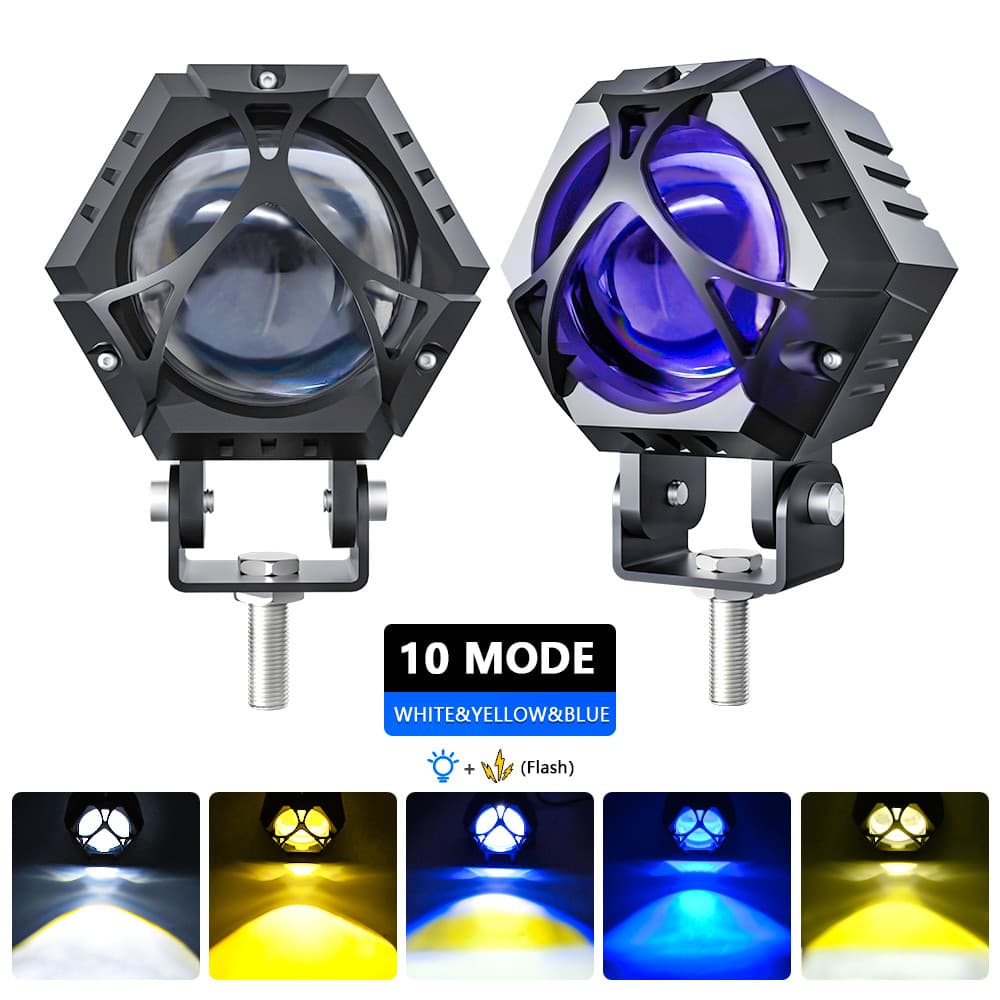 Motocicleta Led Farol Azul Nevoeiro Lâmpadas Auxiliar Lâmpada Mais Brilhante Milhas 4x4 Fora Da Estrada Super 12V 24V