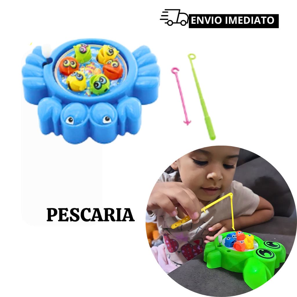 Jogo Pega Peixe Pescaria Infantil Vara Peixinho Brinquedo Educativo Aprendizado Crianças