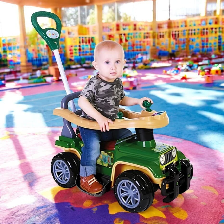 Carrinho de Passeio Infantil Jip Jip Quadriciclo Com Empurrador Andador Para Crianças Maral