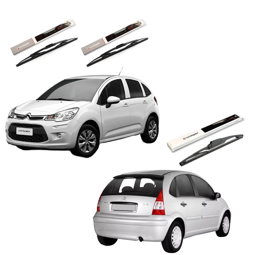 Kit 3 Palhetas Limpador Parabrisa Autoimpact - Linha Citroën