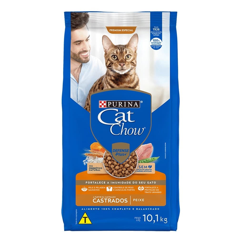 Ração Cat Chow Castrados Peixe 10,1 kg