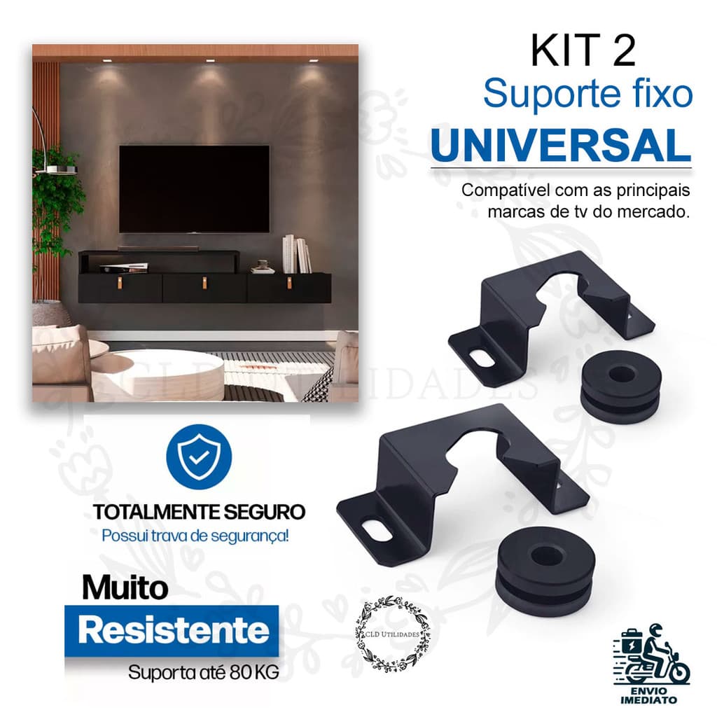 Suporte Para Monitor e TV Fixo Universal 10" até 85" Polegadas Para Parede ou Painel