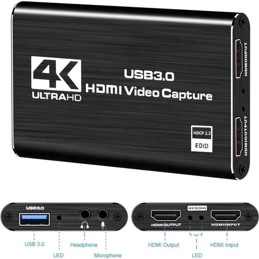 Placa Captura Vídeo 4k 1080p 60fps Full Hd Usb 3.0 Hdmi