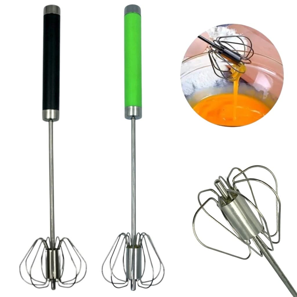 Batedor Manual Misturador Giratório De Ovos Mixer 1 Unidade