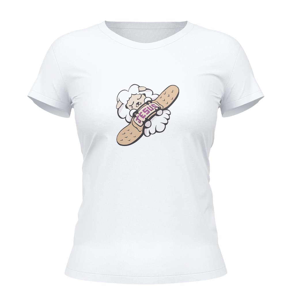 Camiseta Cristã Feminina - Ovelha Jesus | Branca