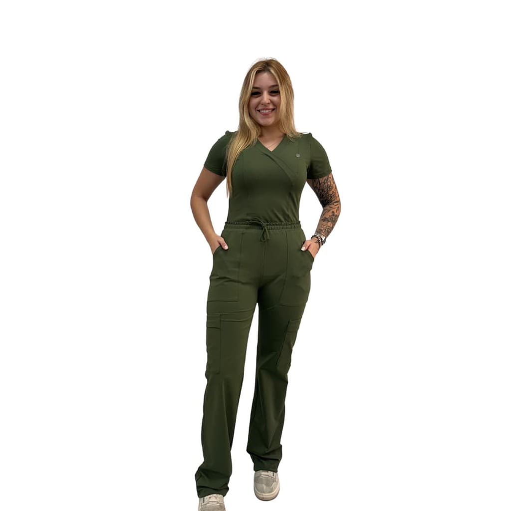 Conjunto Scrub Pijama Cirúrgico Verona Verde Cacto Toque geladinho