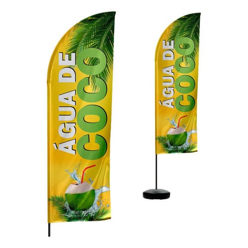 Wind Banner Água De Coco 2.5 Metros Dupla Face Apenas Tecido