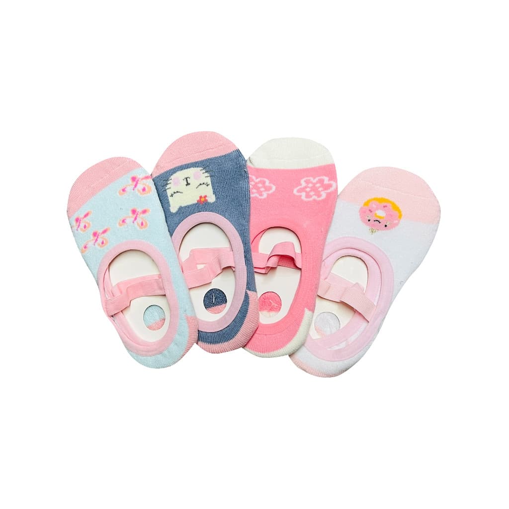 KIt 4 Pares Meia Femenina Sapatilha Antiderrapante Infantil menina CORES E/OU ESTAMPA SORTIDAS/ALEATÓRIA CAPADOCCI