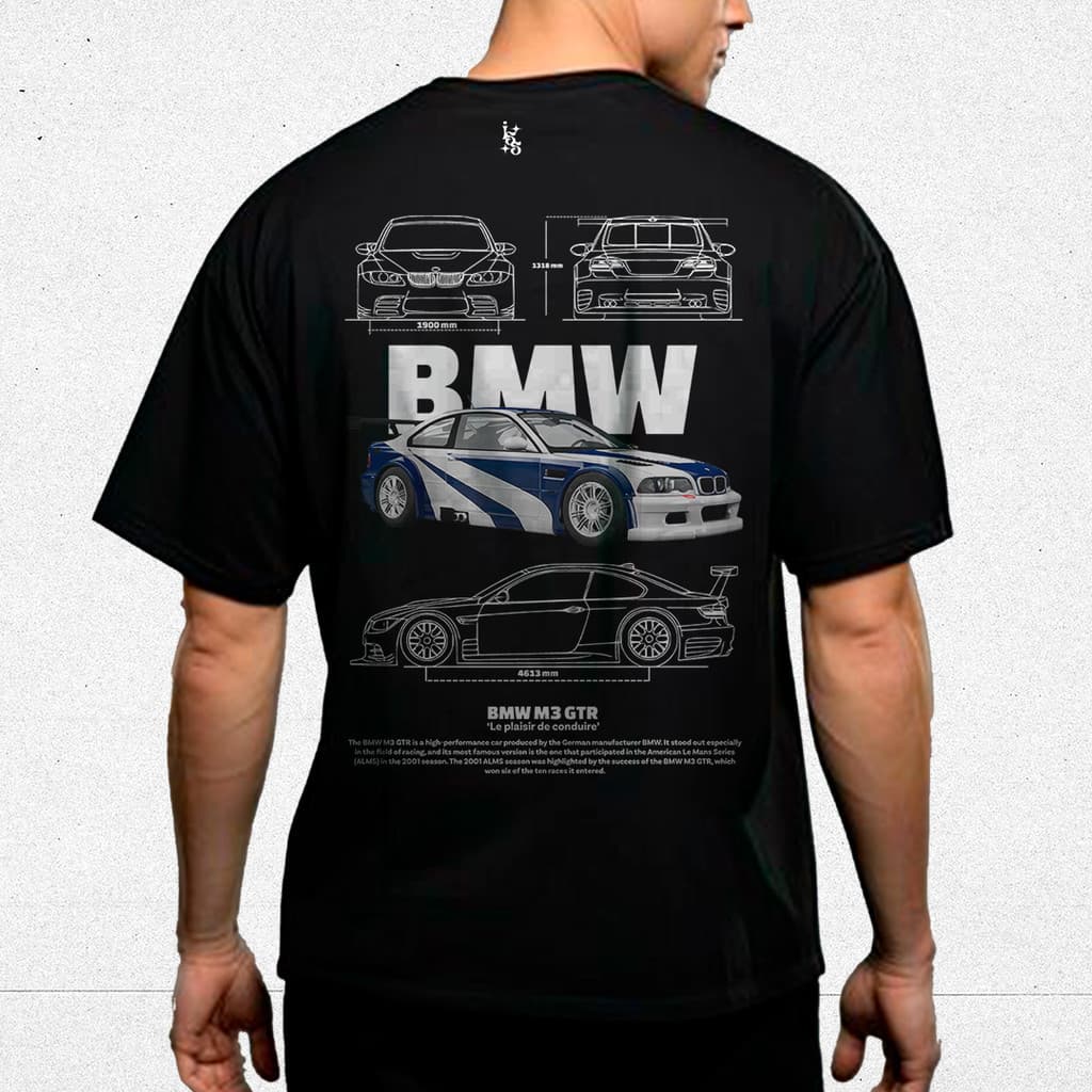 Camisa BMW M3 GTR Estampa Exclusiva Streetwear T-shirt Carro Esportivo Corrida Need For Speed