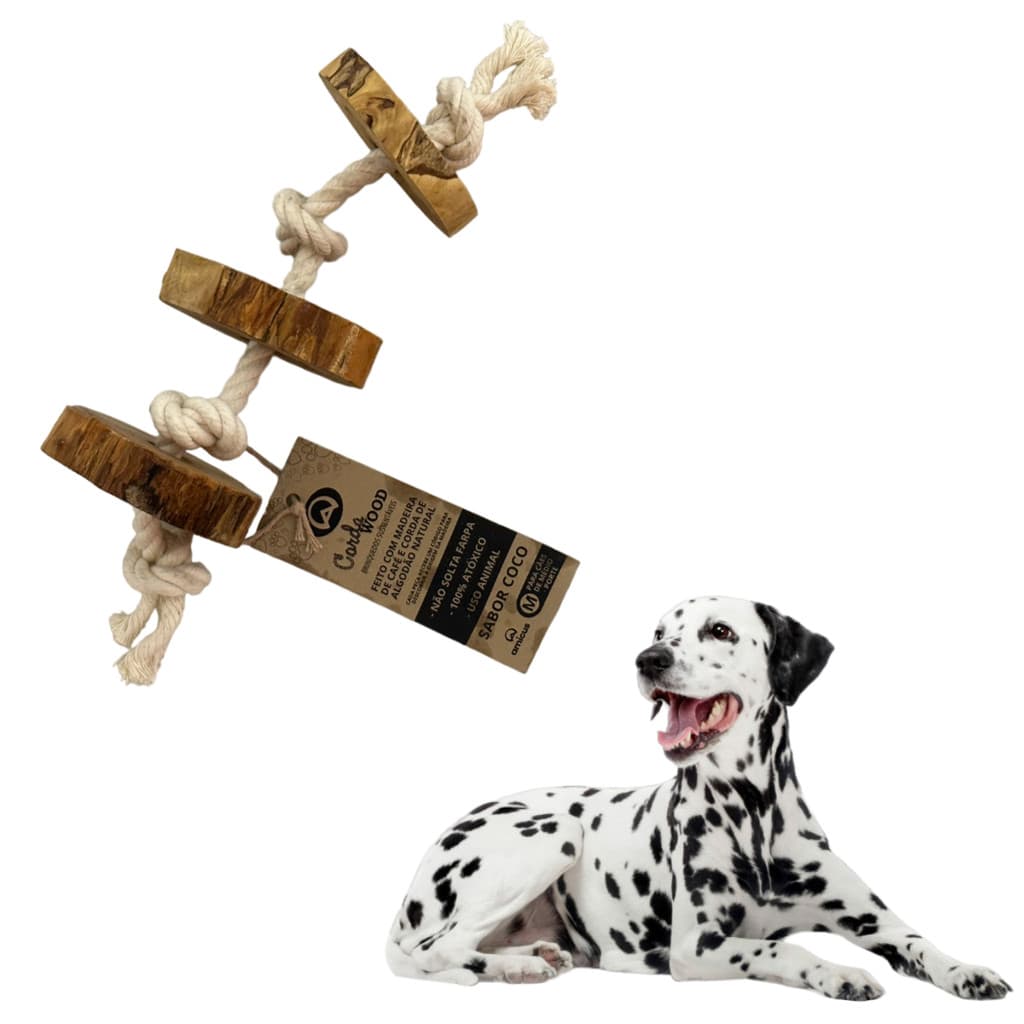 Brinquedo Mordedor Corda Wood Sustentável Para Cães M/g