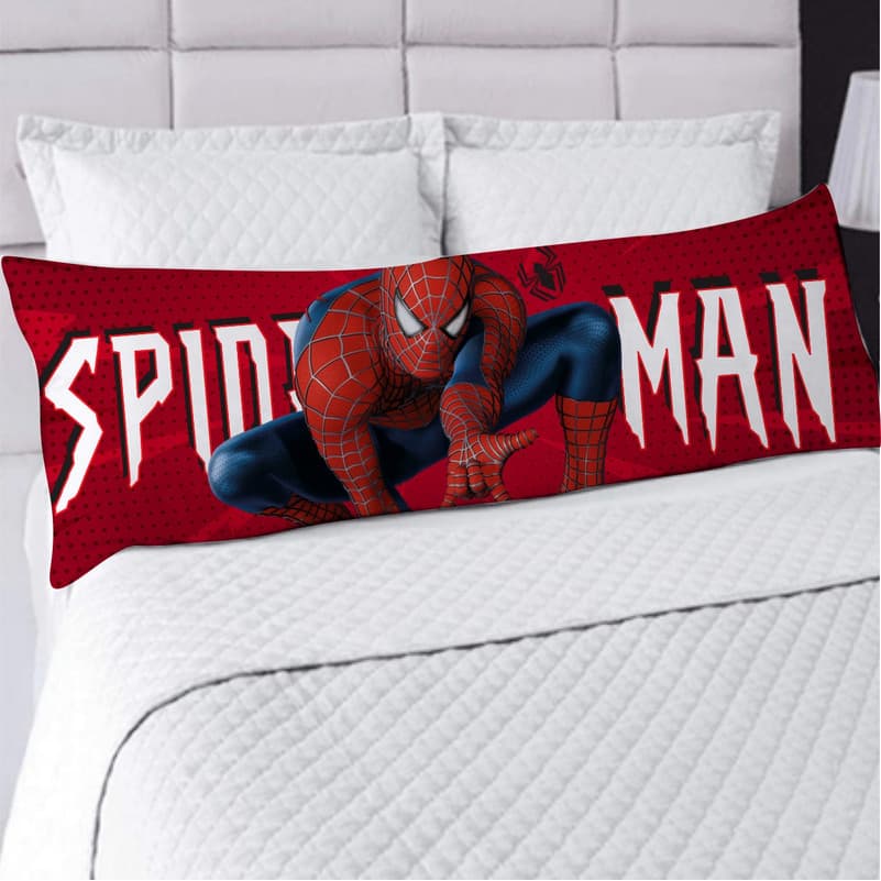Fronha Avulsa ou com Travesseiro De Corpo Xuxão 125x45cm Super Heróis Homem Aranha
