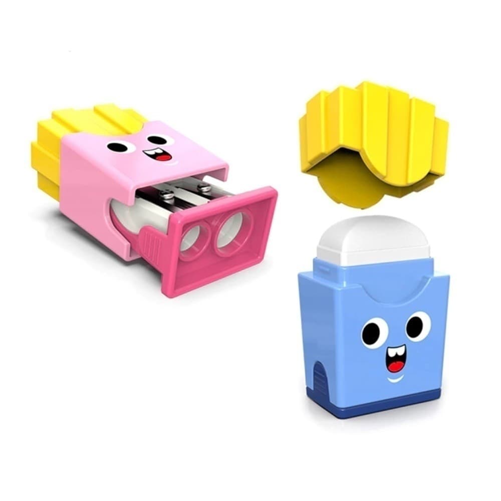 Apontador Duplo c/ Borracha Batata Frita Sky Paper