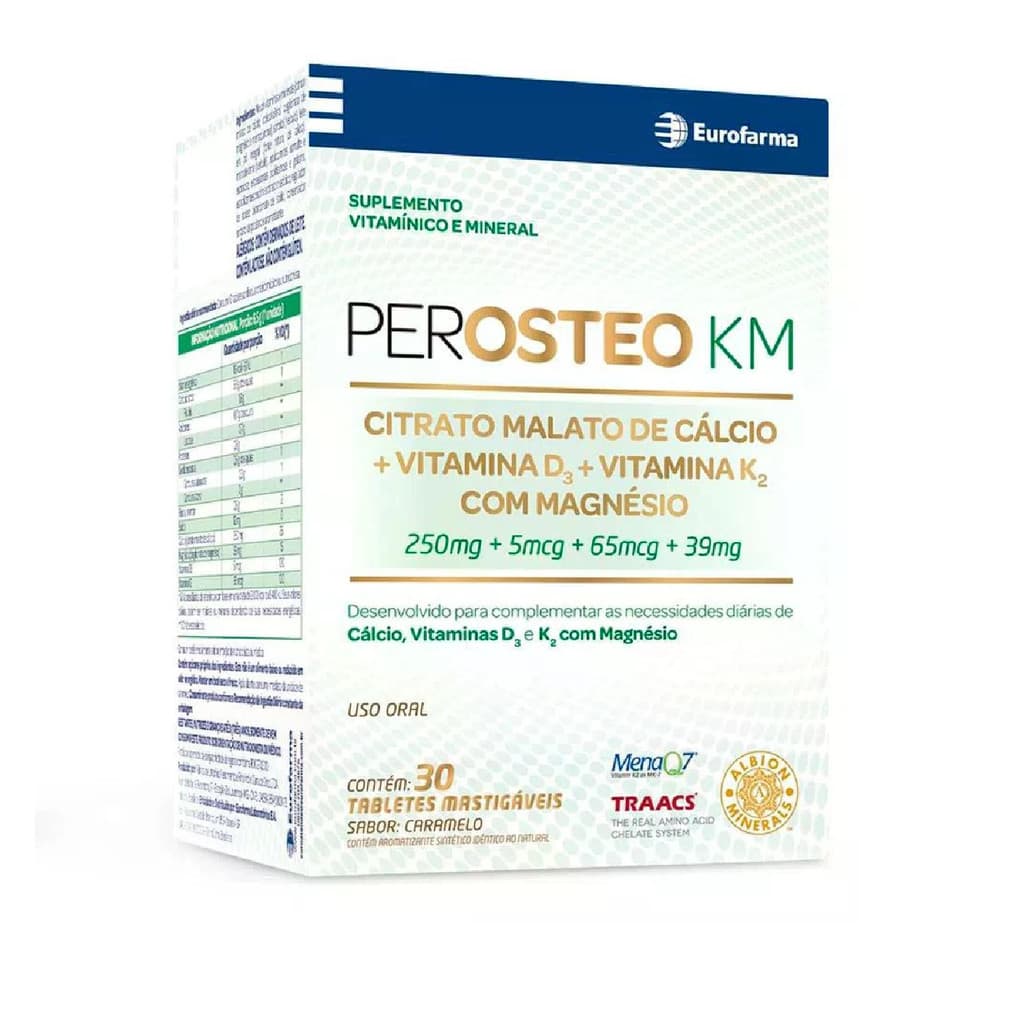 Kit 2 Perosteo KM Sabor caramelo 30 tabletes