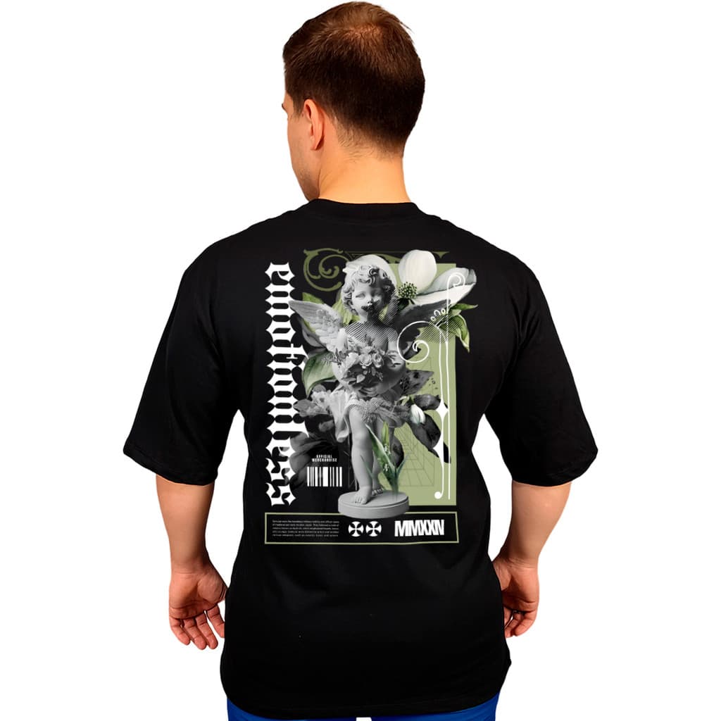 Camiseta Oversized Angelical Streetwear 100% Algodão 30.1