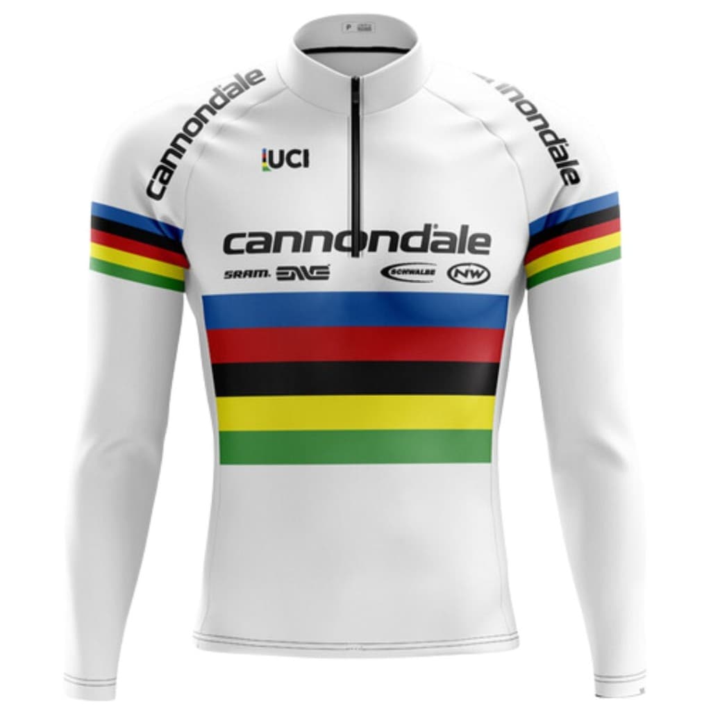 Camisa De Ciclismo Mountain Bike Manga Longa Masculina Cannondale Branca Proteção Uv+50