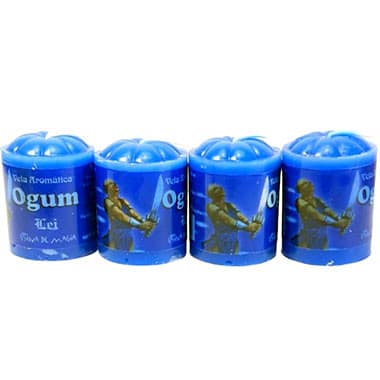 Kit 4x Velas Aromáticas dos Orixás + Pingente do Orixá (4 velas), Vela Orixá, Iemanjá