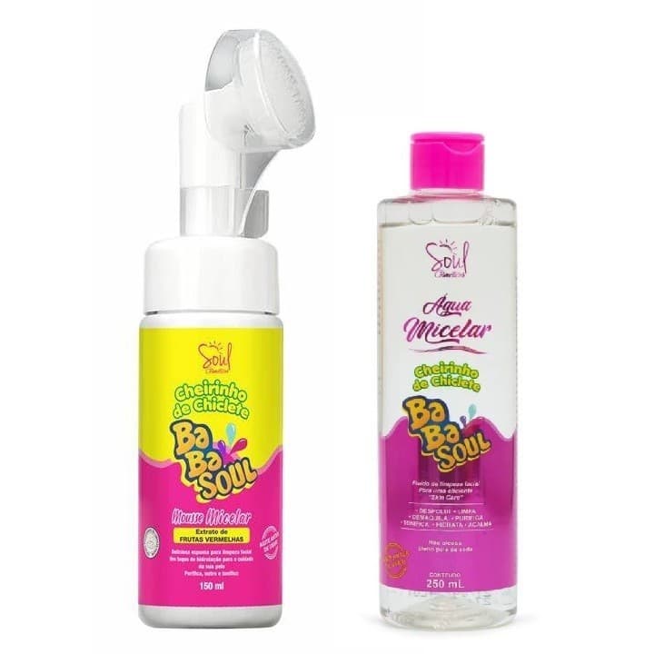 Kit Mousse Micelar de Limpeza BABASOUL 150ml + Água Micelar BABASOUL 250ml - Soul Cosméticos