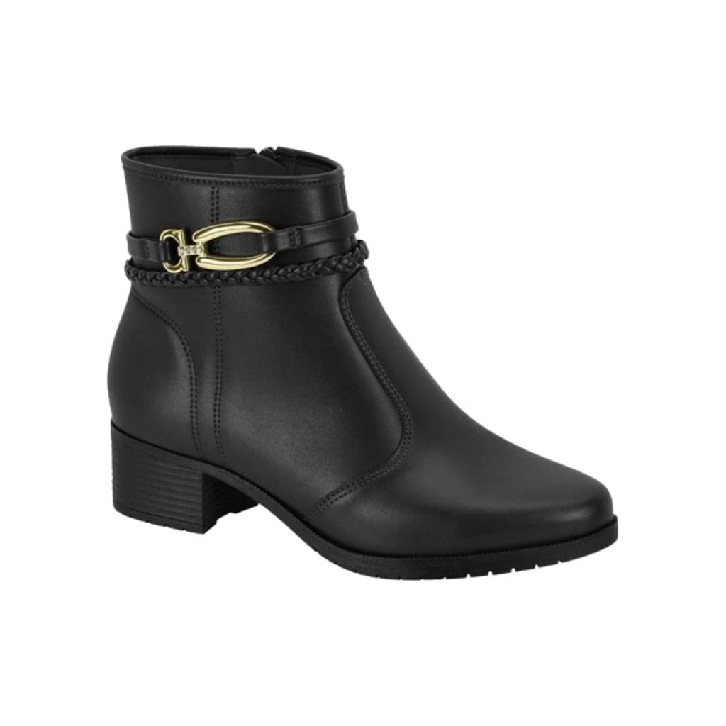 Bota Feminina Moleca Cano Baixo Salto Bloco Baixo Fivela