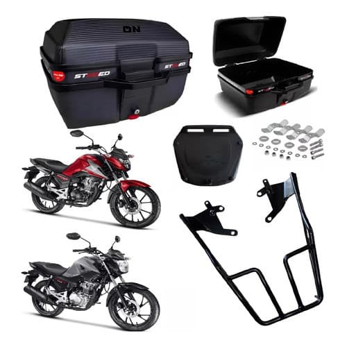 BAGAGEIRO SUPORTE BAÚ FAN / TITAN 160 2025 a 2026 COM BAU 35L STONED