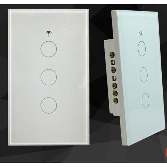 Interruptor Smart Wi-Fi 3 Botões com Painel Touch em Vidro Temperado Controle Alexa e Google