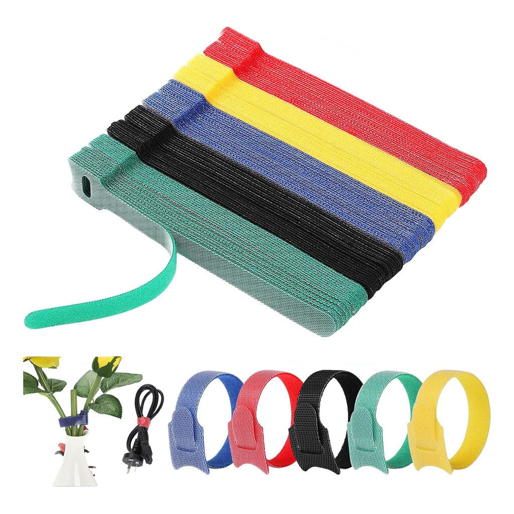 100 Cabos Organizadores Braçadeira De Velcro De Fio 15cm