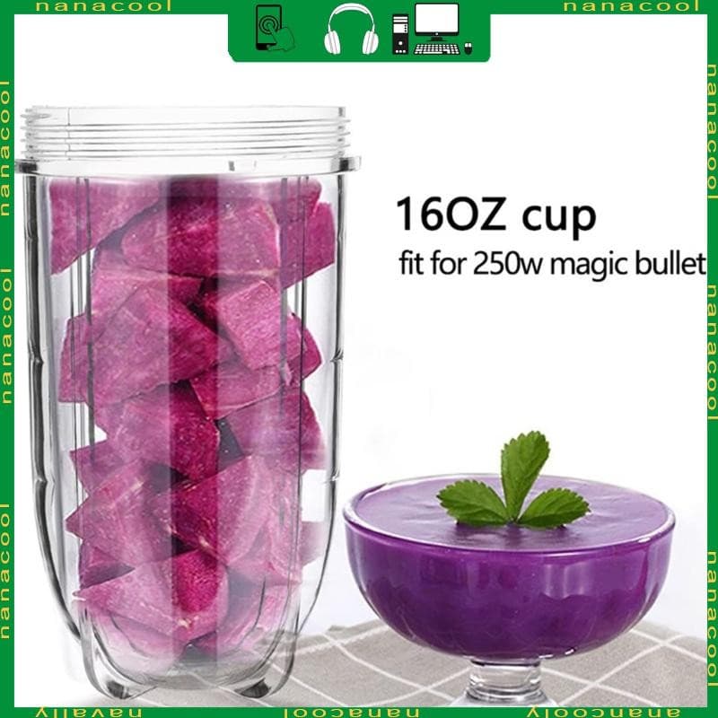 nana 2 Peças Copos Para Liquidificador Magic-Bullet 16OZ Jarra 250W Série MB1001 Misturador Espremedor